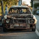 Epave voiture &mdash; Epave voiture Lorrez-Le-Bocage-Pr&eacute;aux (77710, Seine-et-Marne) &middot; image &agrave; la une