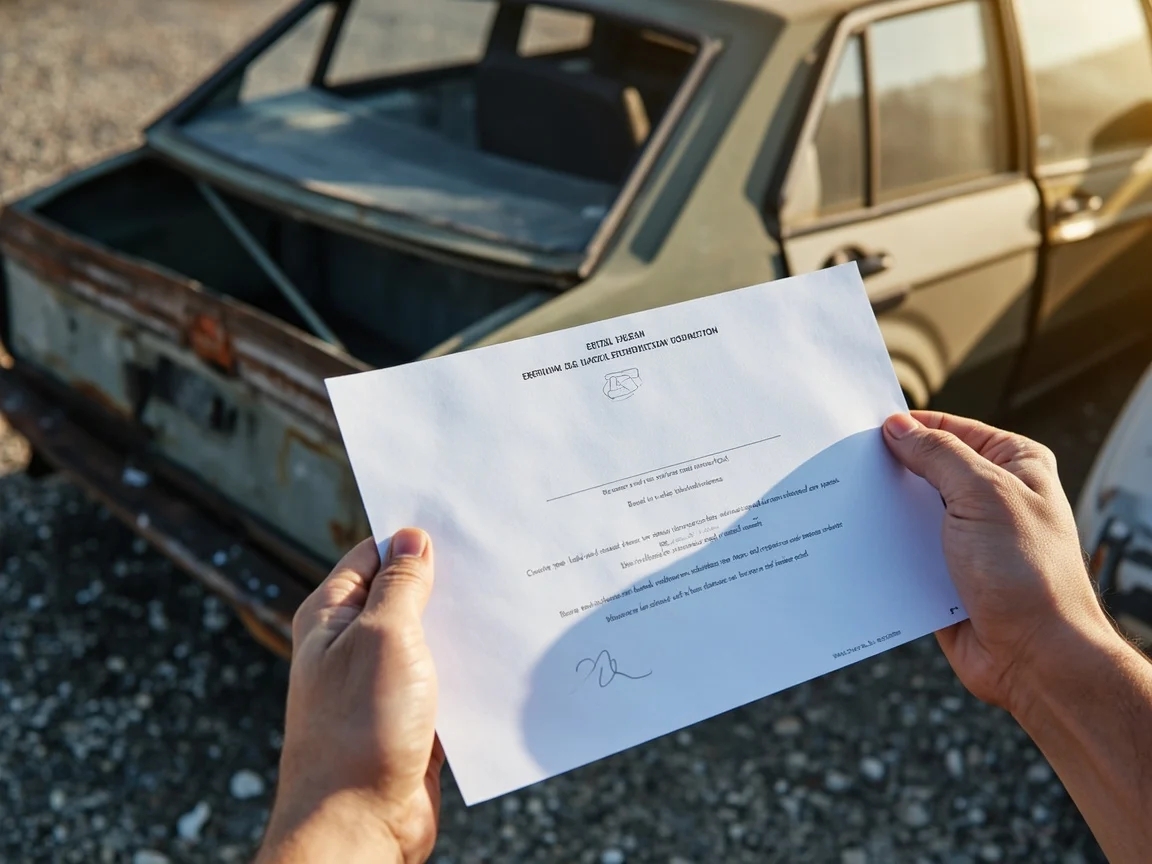 Certificat de destruction v&eacute;hicule &middot; image &agrave; la une