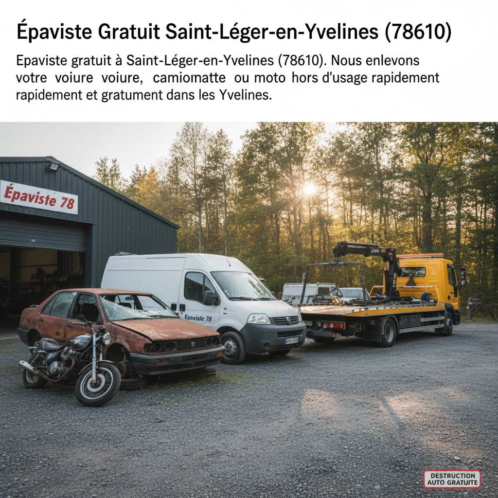 Epaviste gratuit, Enl&egrave;vement de v&eacute;hicule hors d'usage, Epaviste Saint-L&eacute;ger-en-Yvelines 78610, Destruction de voiture gratuite Yvelines, Remorquage &eacute;pave gratuit