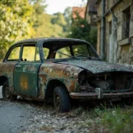 Epave voiture &mdash; Epave voiture Saint-Sauveur-Sur-&Eacute;cole (77930), Seine-et-Marne &middot; image &agrave; la une