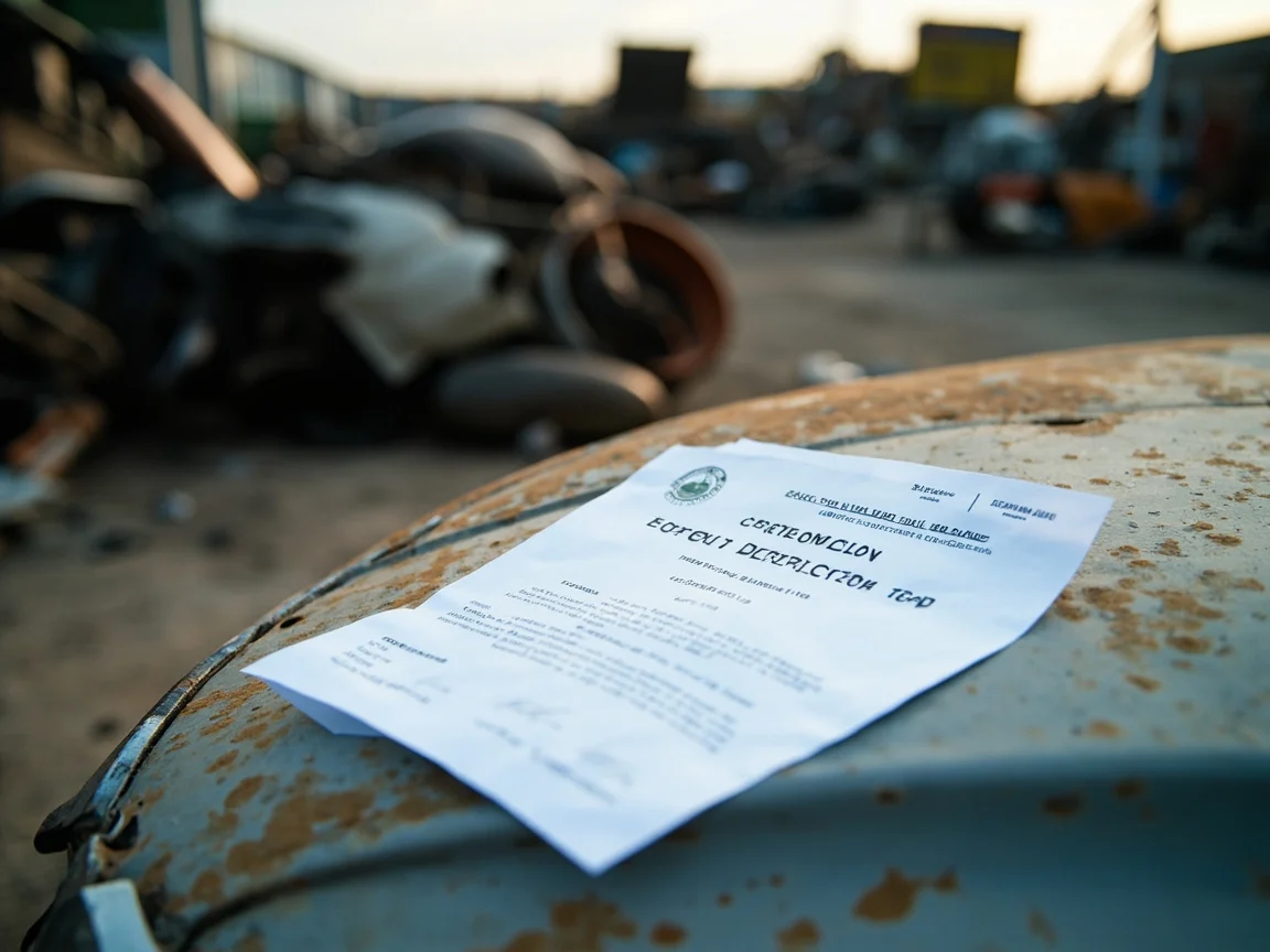 Certificat de destruction v&eacute;hicule &middot; image &agrave; la une