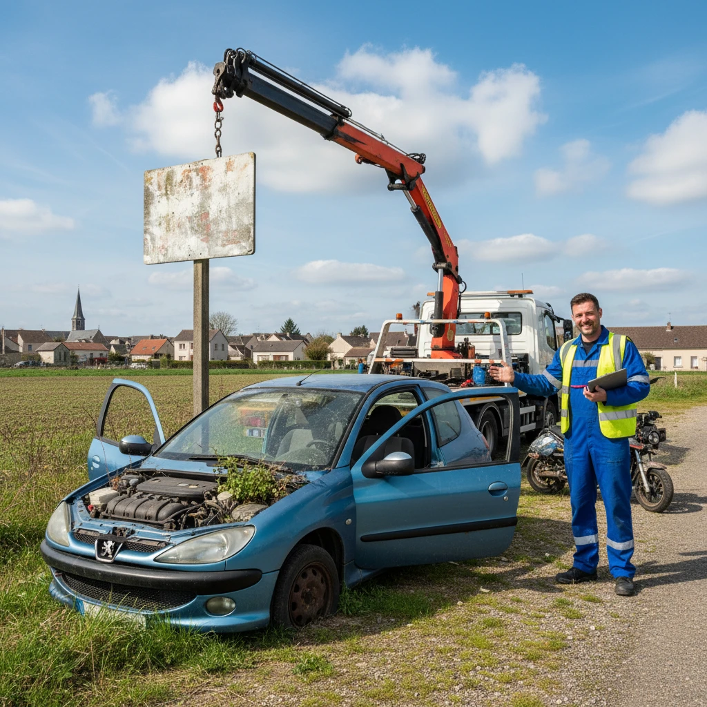 Epaviste gratuit, Enl&egrave;vement v&eacute;hicule hors d'usage, Destruction voiture Villeron 95380, Retrait gratuit de voiture &eacute;pave Val-d'Oise, Centre VHU agr&eacute;&eacute;
