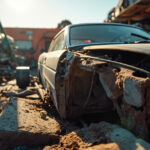 , , , ,  - Destruction voiture - Moli&egrave;res - 91470 - Essonne (91)