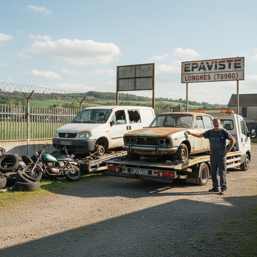 Epaviste gratuit, Enl&egrave;vement v&eacute;hicule hors d'usage, Destruction voiture Longnes 78980, Remorquage gratuit &eacute;pave Yvelines, Centre VHU agr&eacute;&eacute; &Icirc;le-de-France
