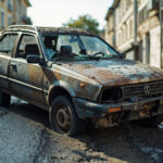 , , , ,  - Epave voiture - Rosny-Sous-Bois - 93 - Seine-Saint-Denis