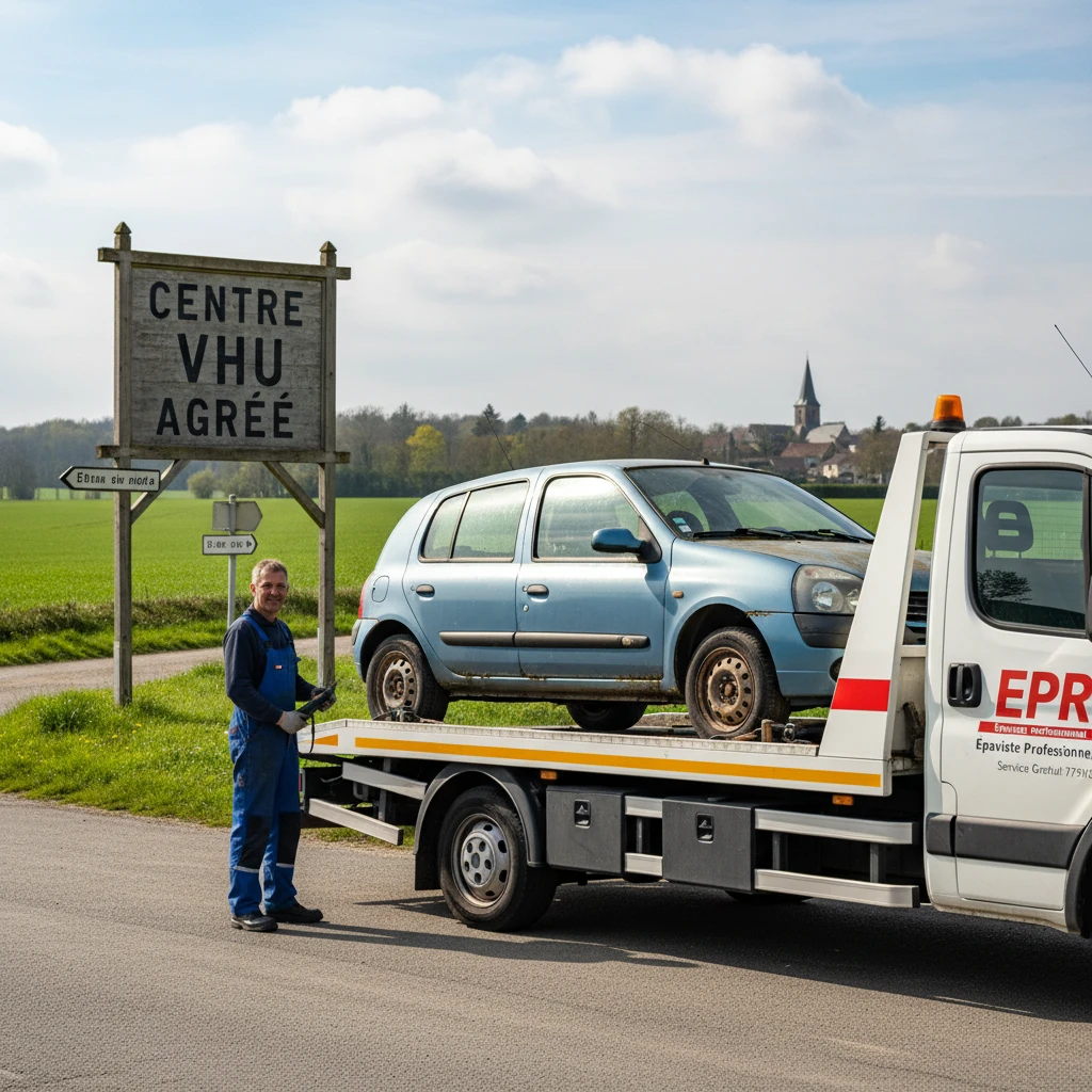 Epaviste gratuit, Enl&egrave;vement v&eacute;hicule hors d'usage, Destruction voiture Seine-et-Marne, Remorquage gratuit &eacute;pave Chambry 77910, Centre VHU agr&eacute;&eacute;